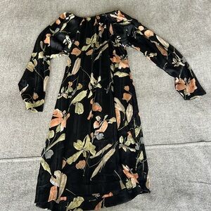 Vintage floral silk dress